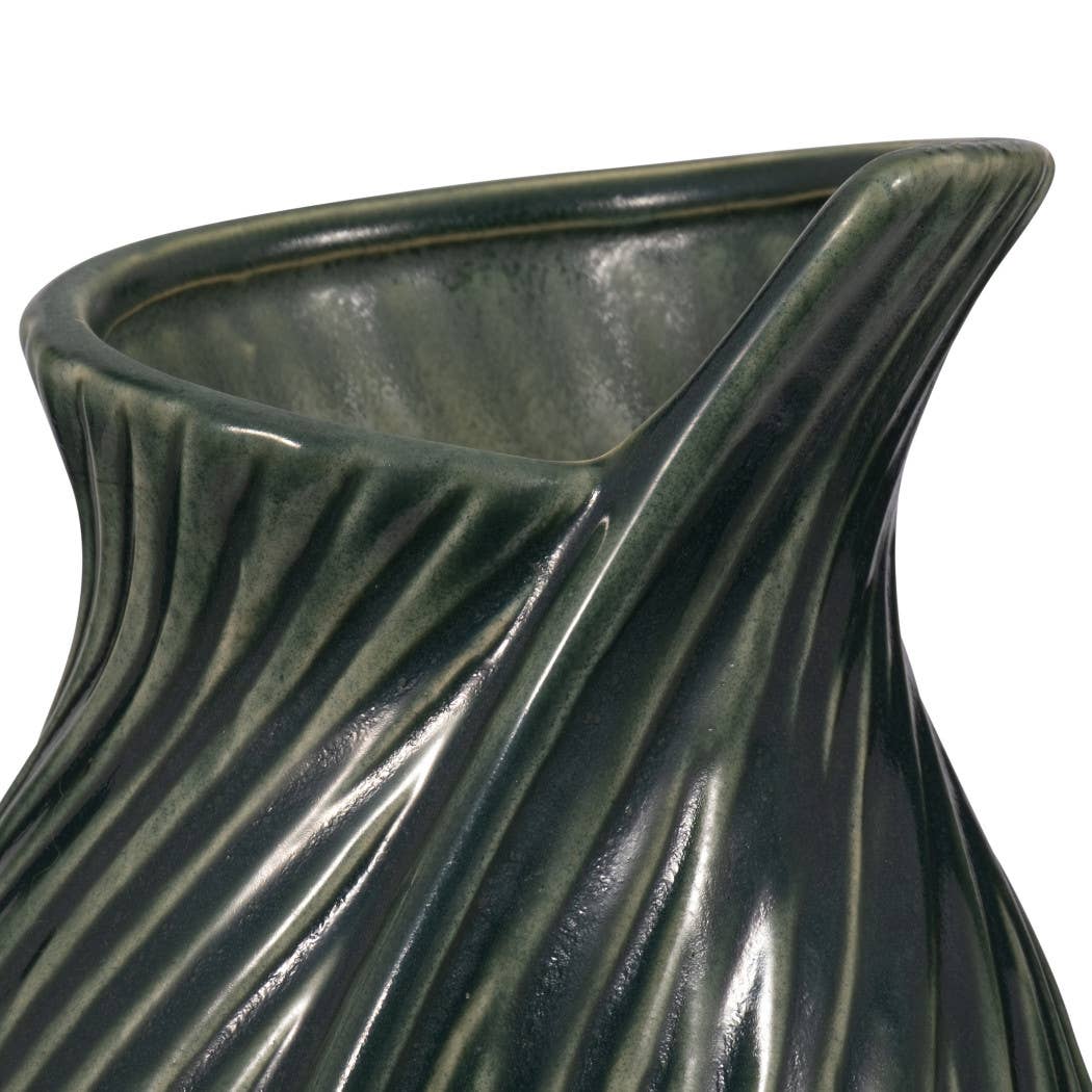 Ceramic Stylish Rubpert Contemporary Vase - Green, 16 in.