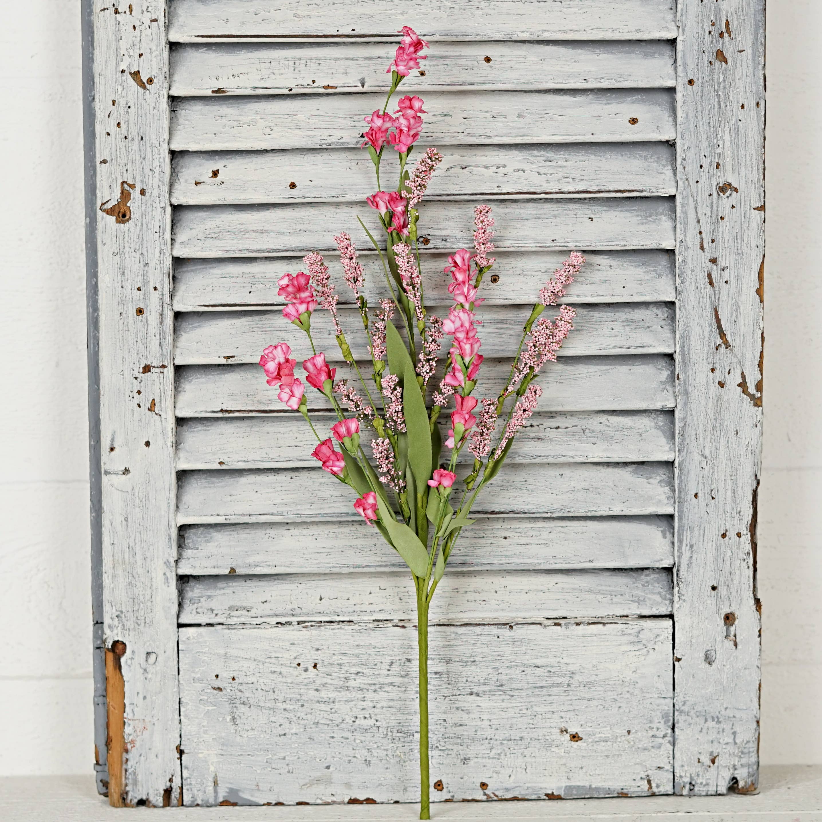 18" Wild Cluster Flower Heather Bush-Pink-Spring Floral