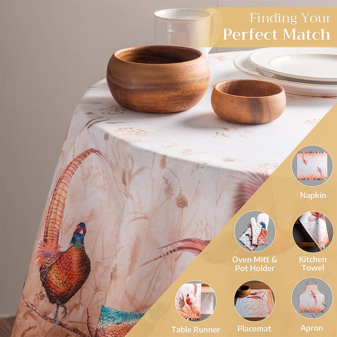 Tablecloths 100% Cotton - 3 Shapes - Faisan D'Automne