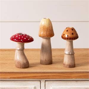 Mushroom Bud Vases (Pk/03 Ast)
