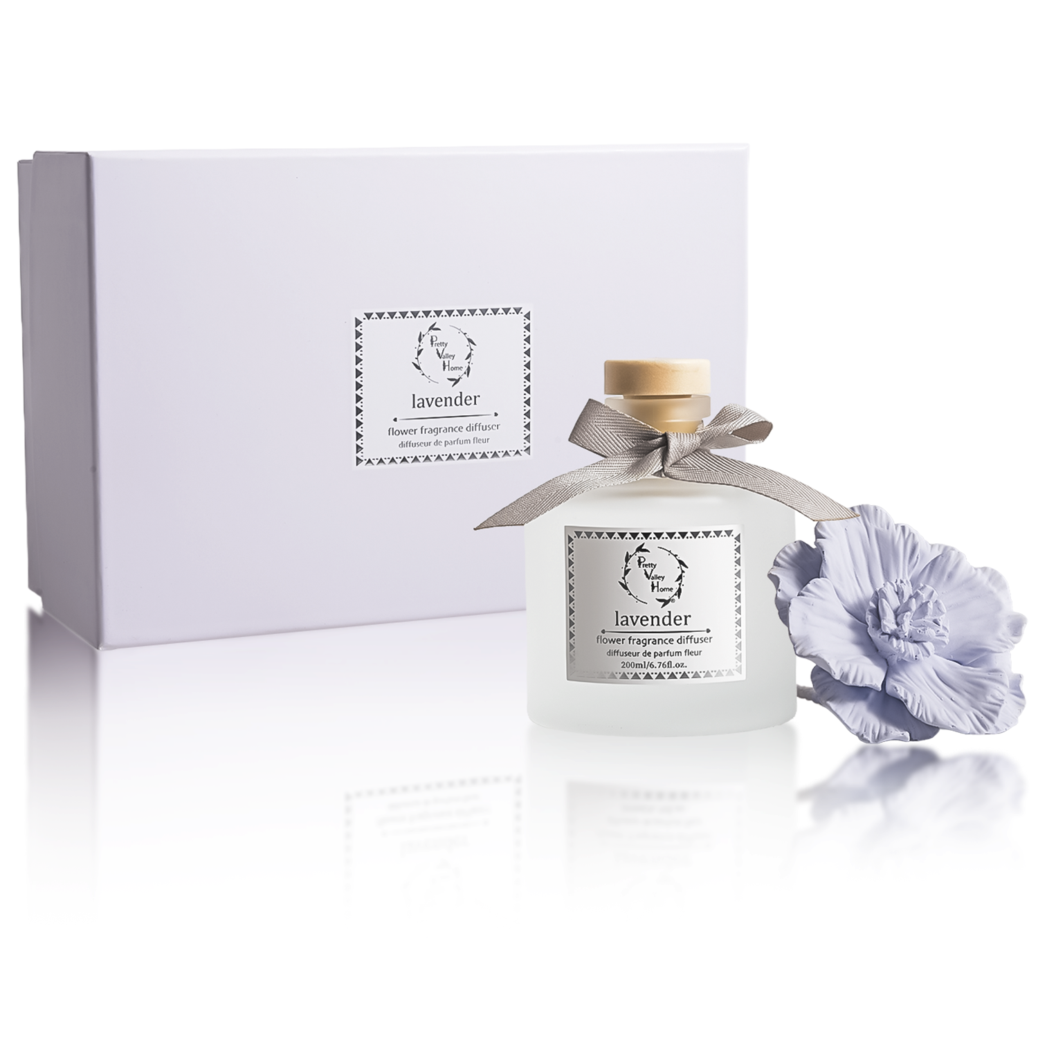 Diffuser Sets Gifts Ceramic Flower-Lavender-Purple