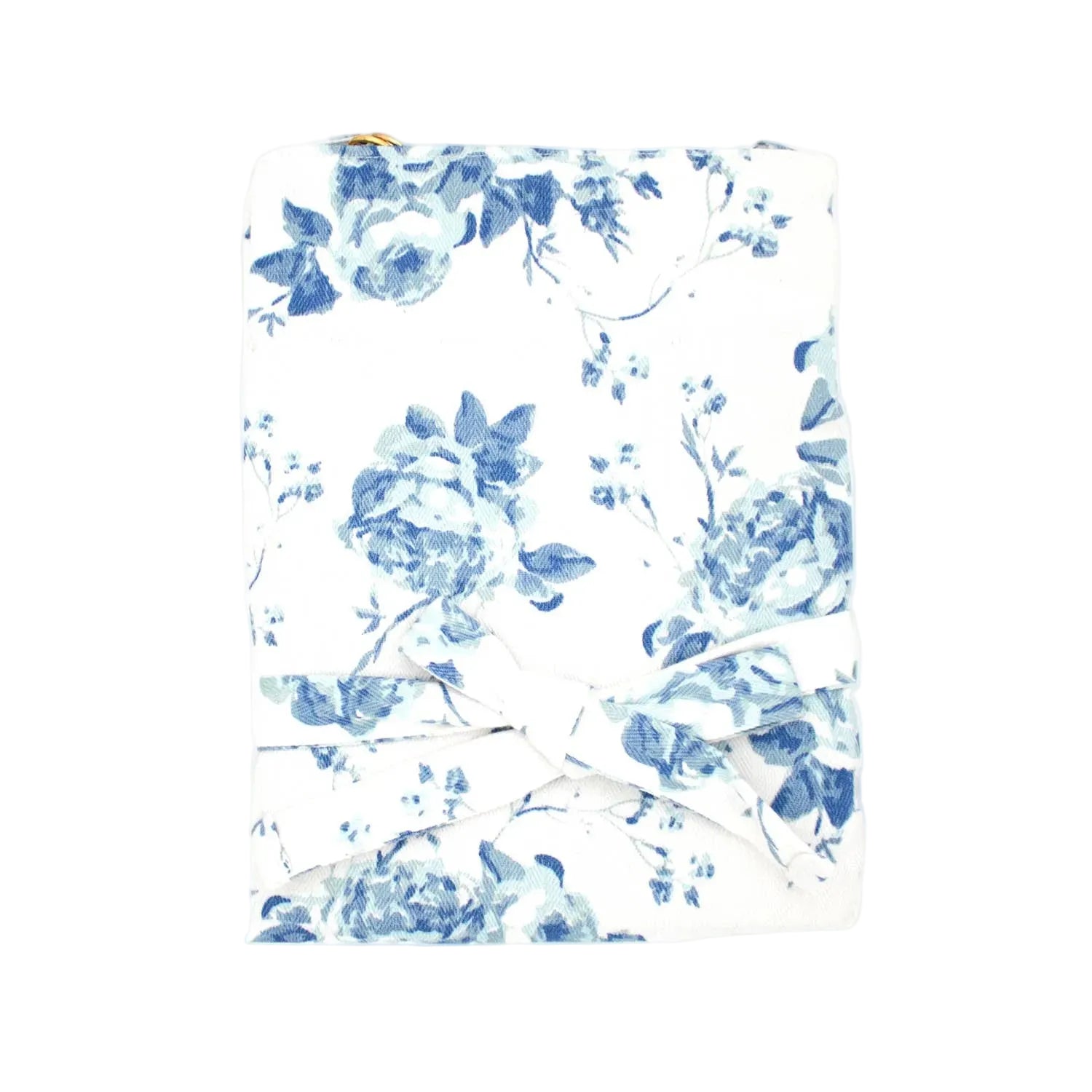 Blue Rose Cotton Kitchen Apron, Adjustable Fit
