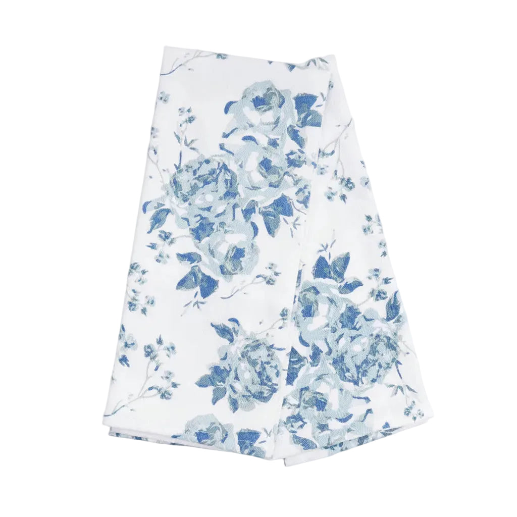 Blue Rose Cotton Kitchen Towel Set, 2-Piece