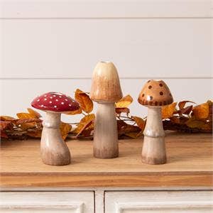 Mushroom Bud Vases (Pk/03 Ast)