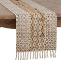 Embroidered Block Print Runner