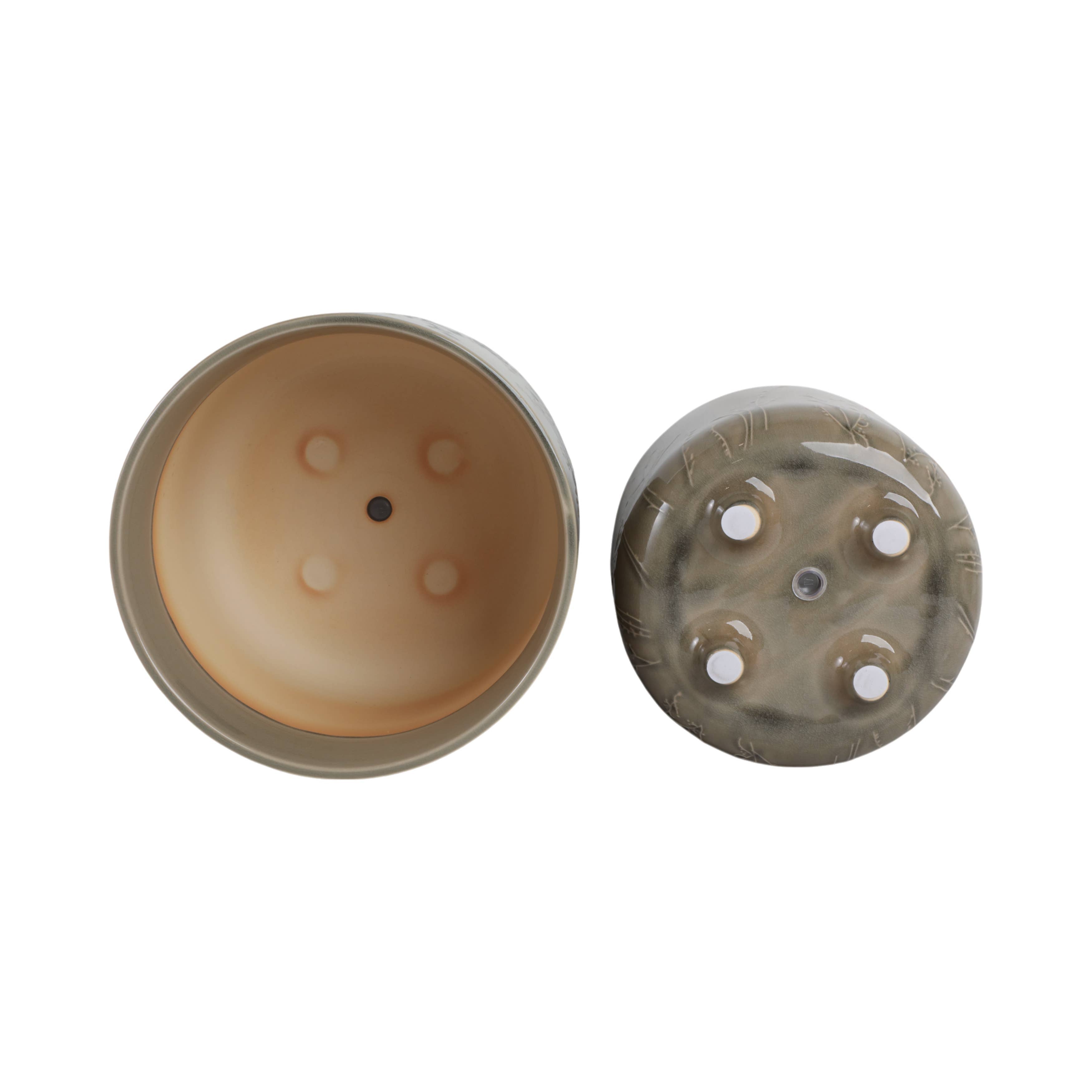 Planters Set of 2 - Sage Ceramic Flower Branches, 9/11 in