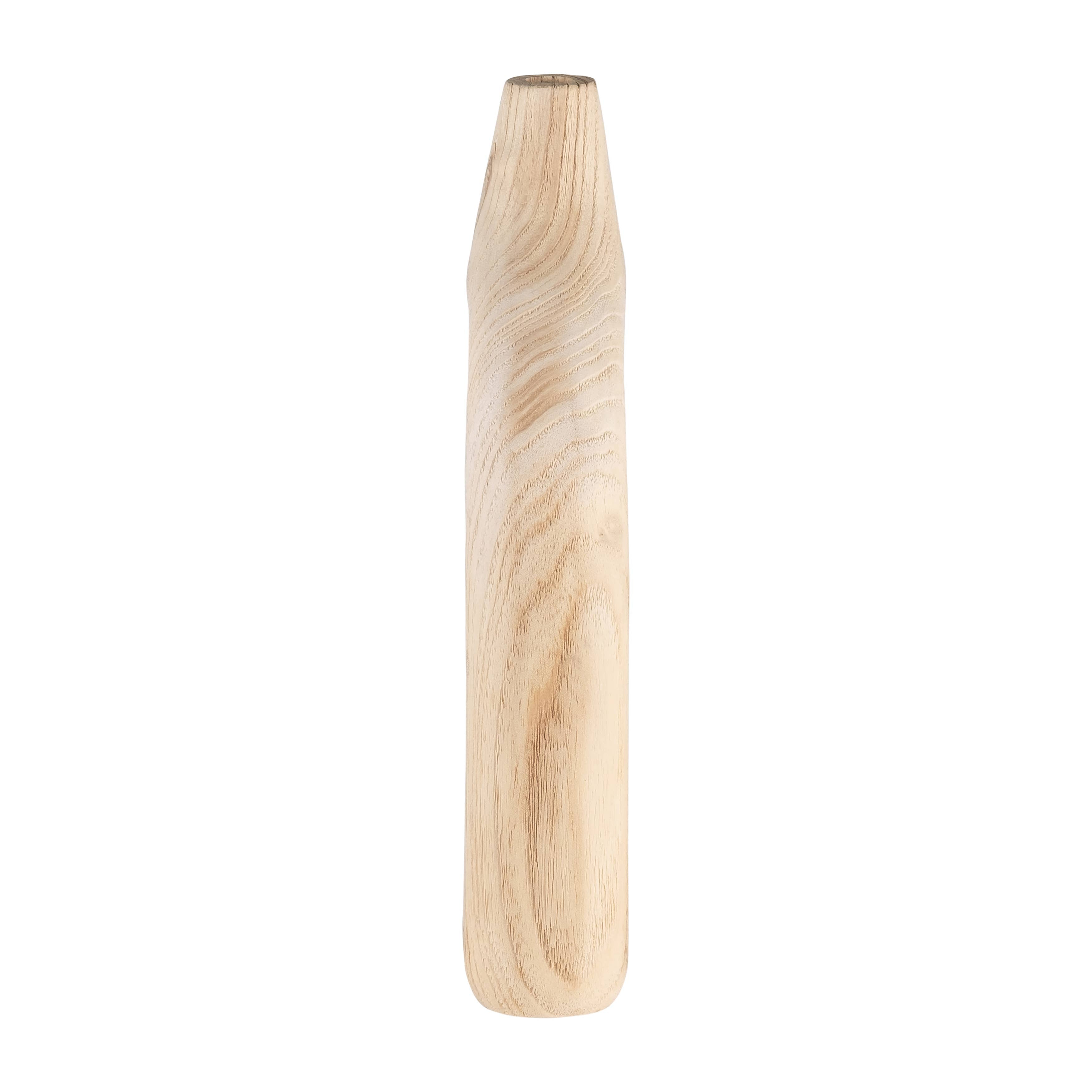 Wood Decorative Vase with Openwork Design - Brown, 14 in.