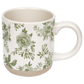 Green Delft Stoneware Coffee Mug - Spring Home Decor