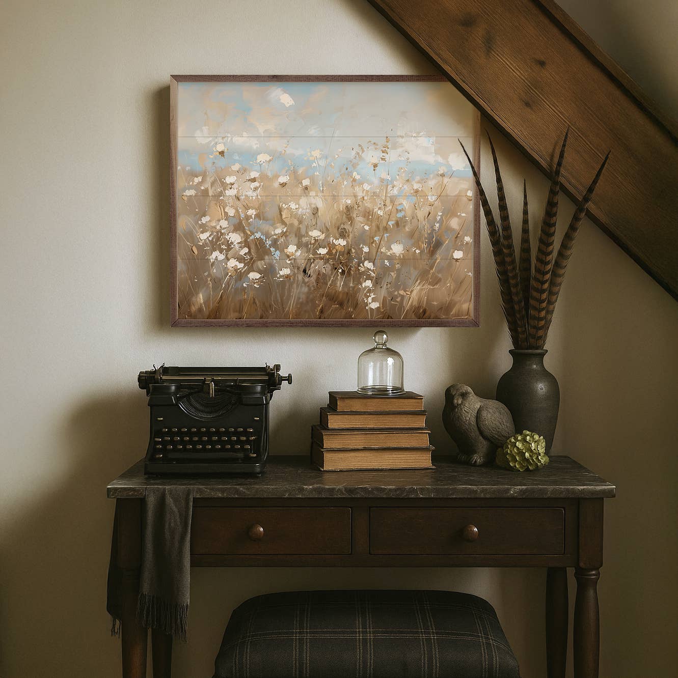 Abstract White Flower Field 2 By Nini Art