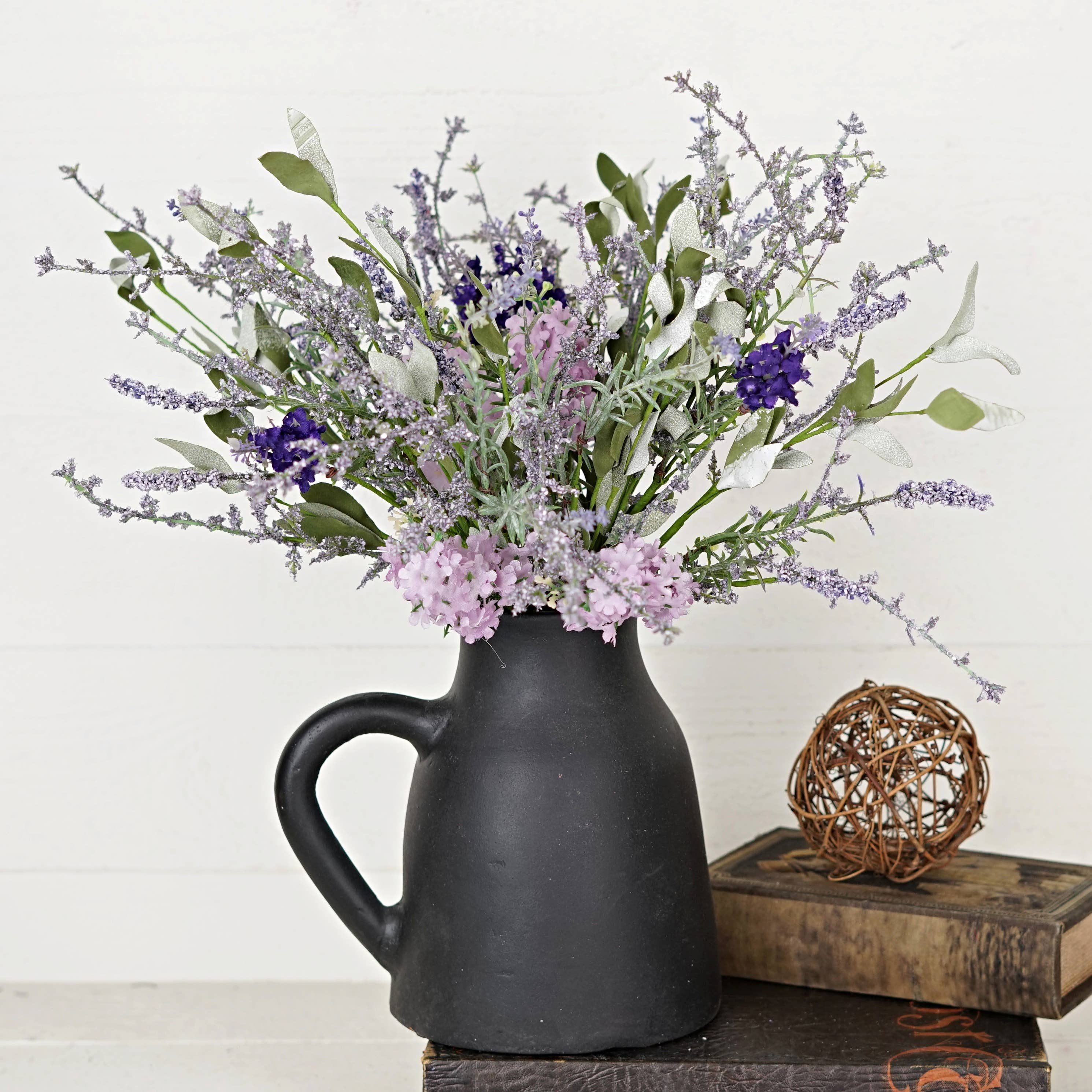 16" Bush-Spring Mix Lavender and Lilac, Spring Floral