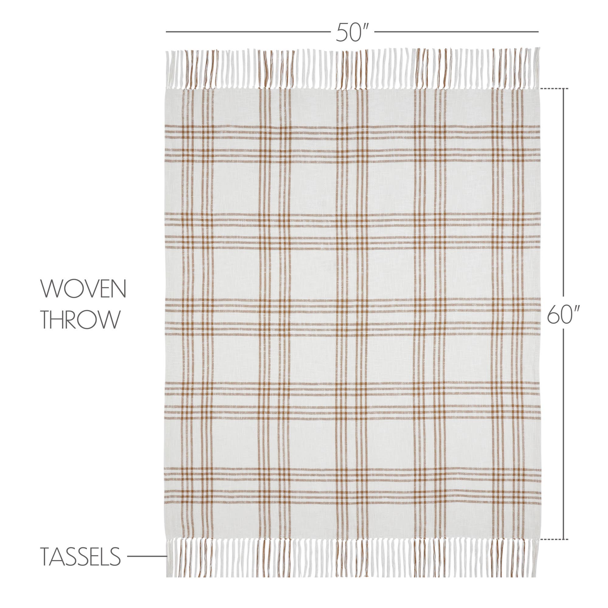 Wheat Plaid Woven Throw 50x60
