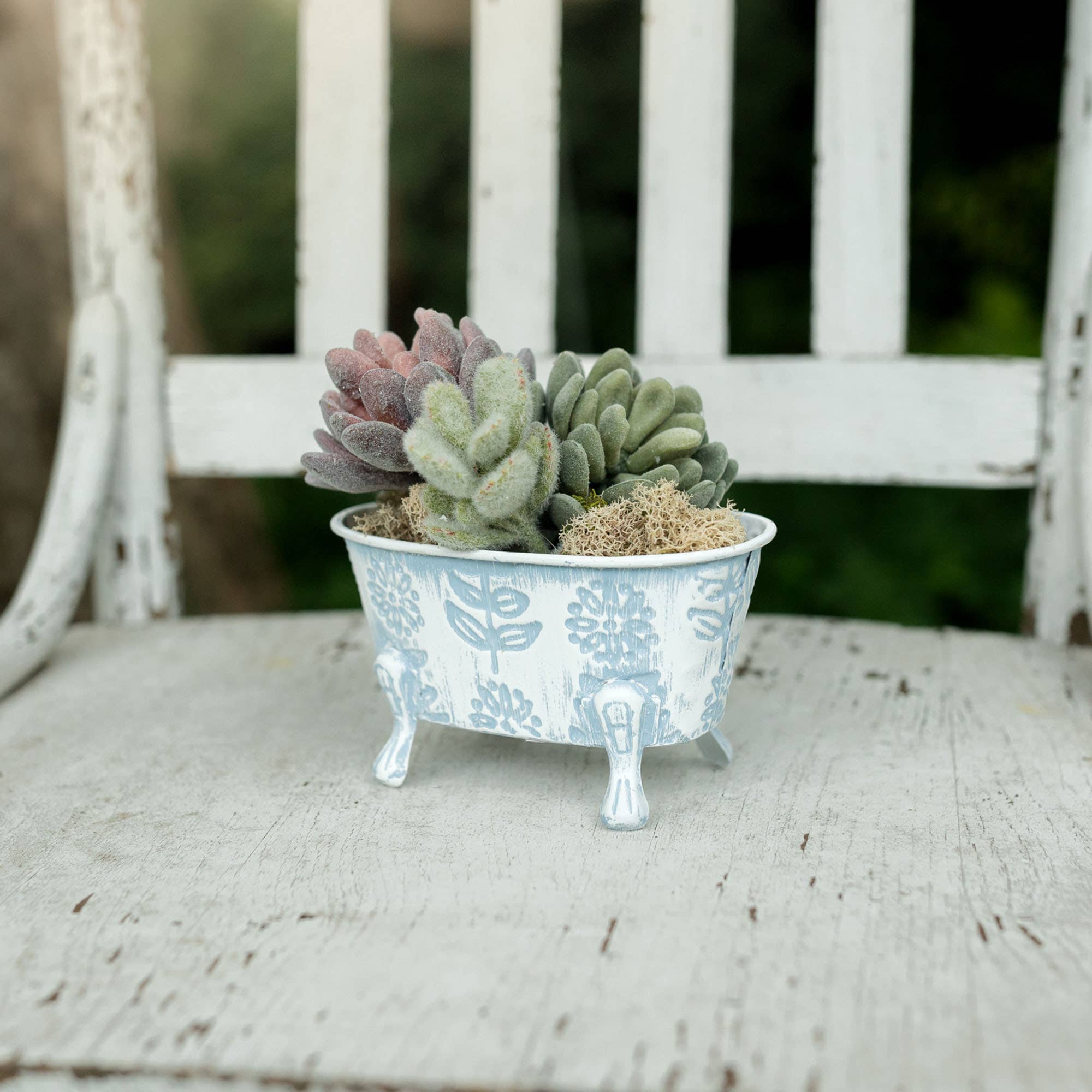 Claire Floral Bathtub Soap Dish Blue