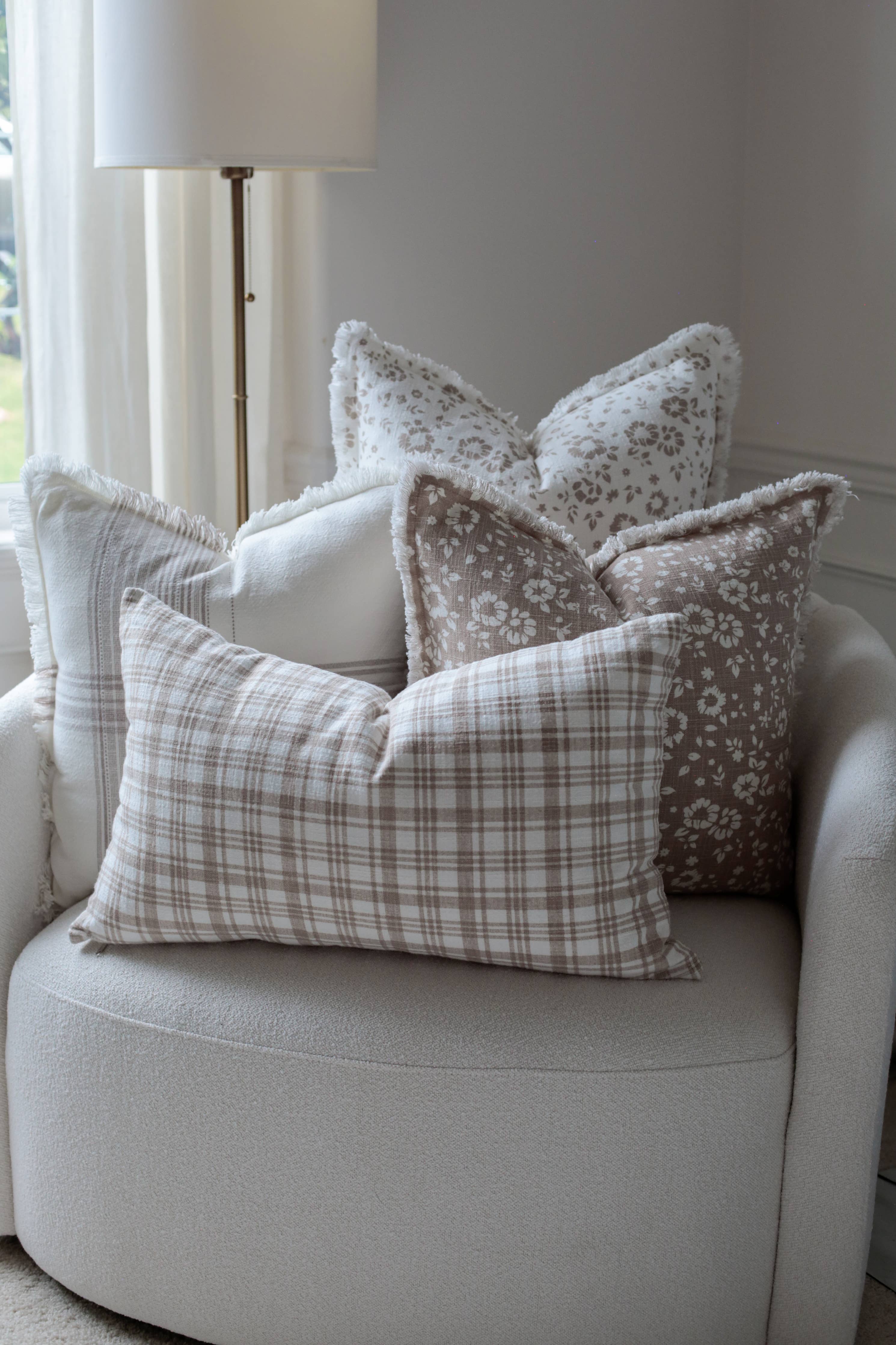 Brown Plaid Pillow Cover