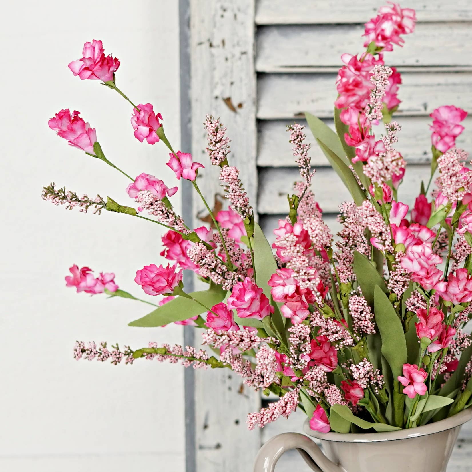 18" Wild Cluster Flower Heather Bush-Pink-Spring Floral