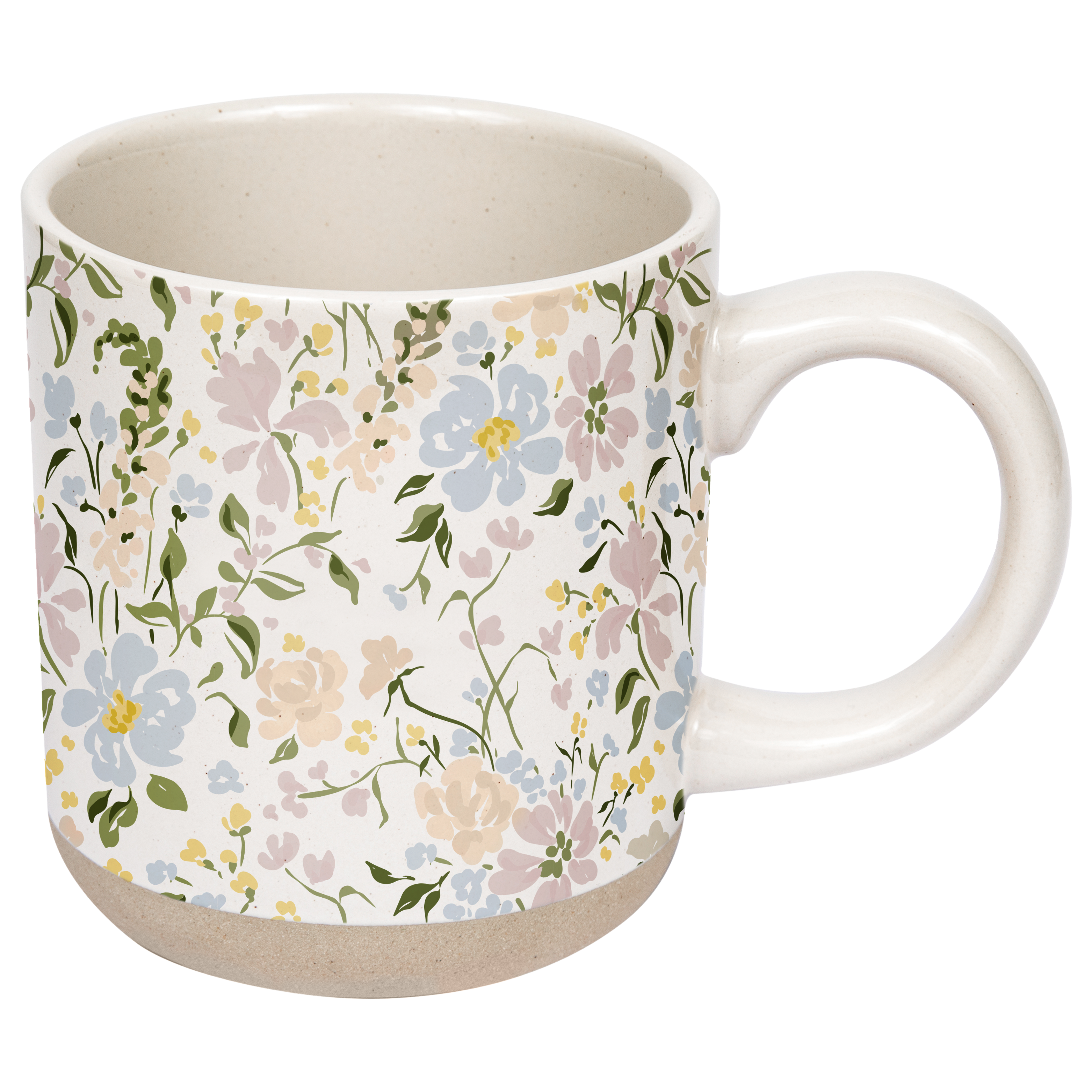 Floral Stoneware Coffee Mug - Spring Home Decor