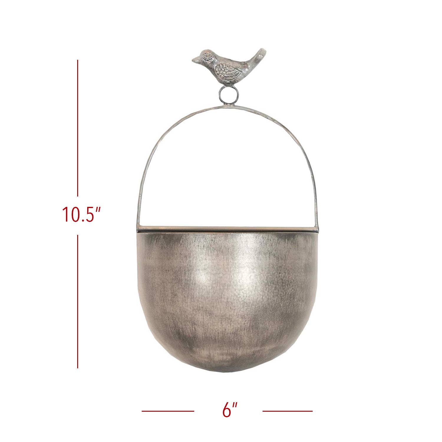 Pearl Bird Accent Wall Pocket Silver Metal