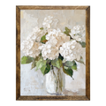 Timberland Frame, White Hydrangea Floral Art In Vase
