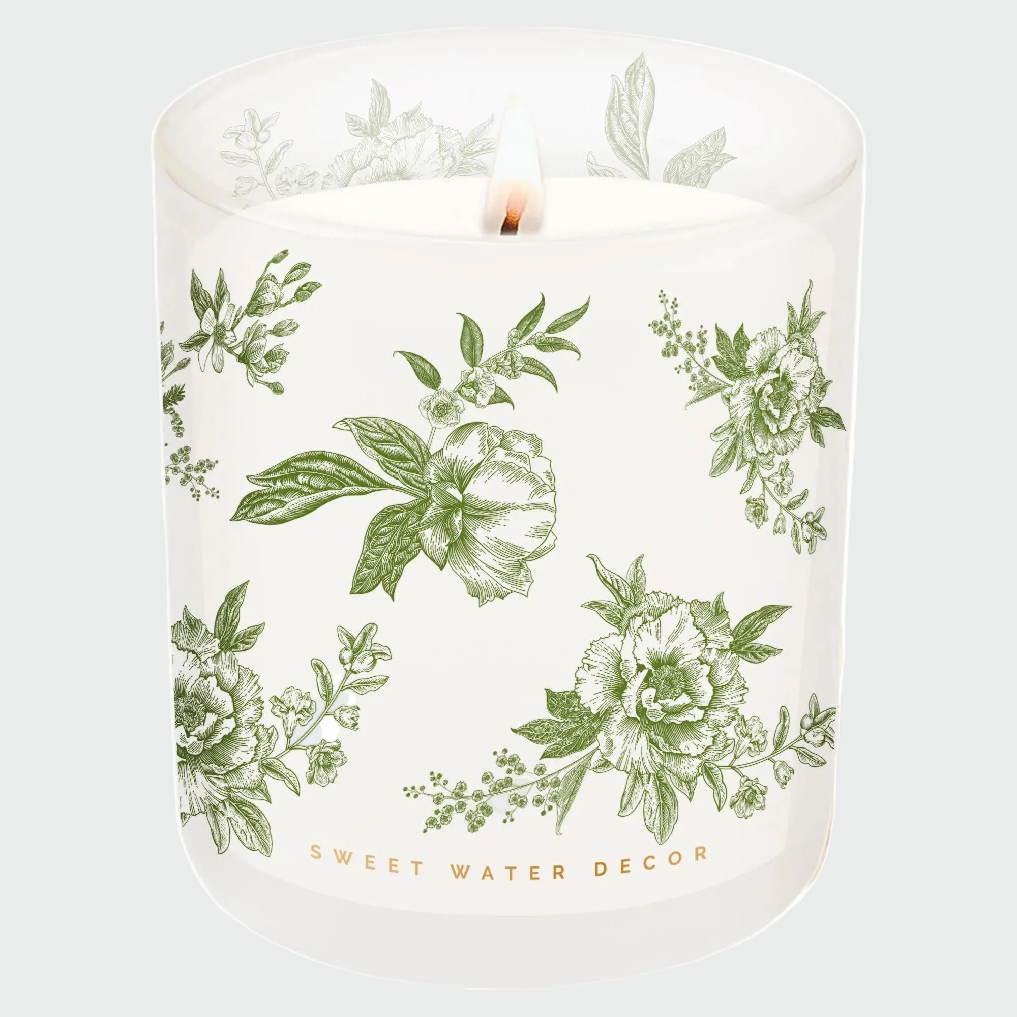 Green Delft 12 oz Soy Candle - Home Decor