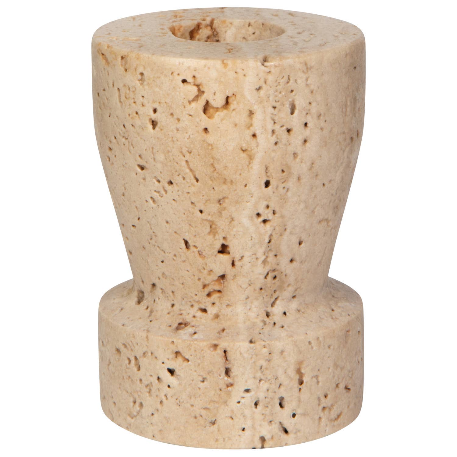 Petra Travertine Candle Holder Tall