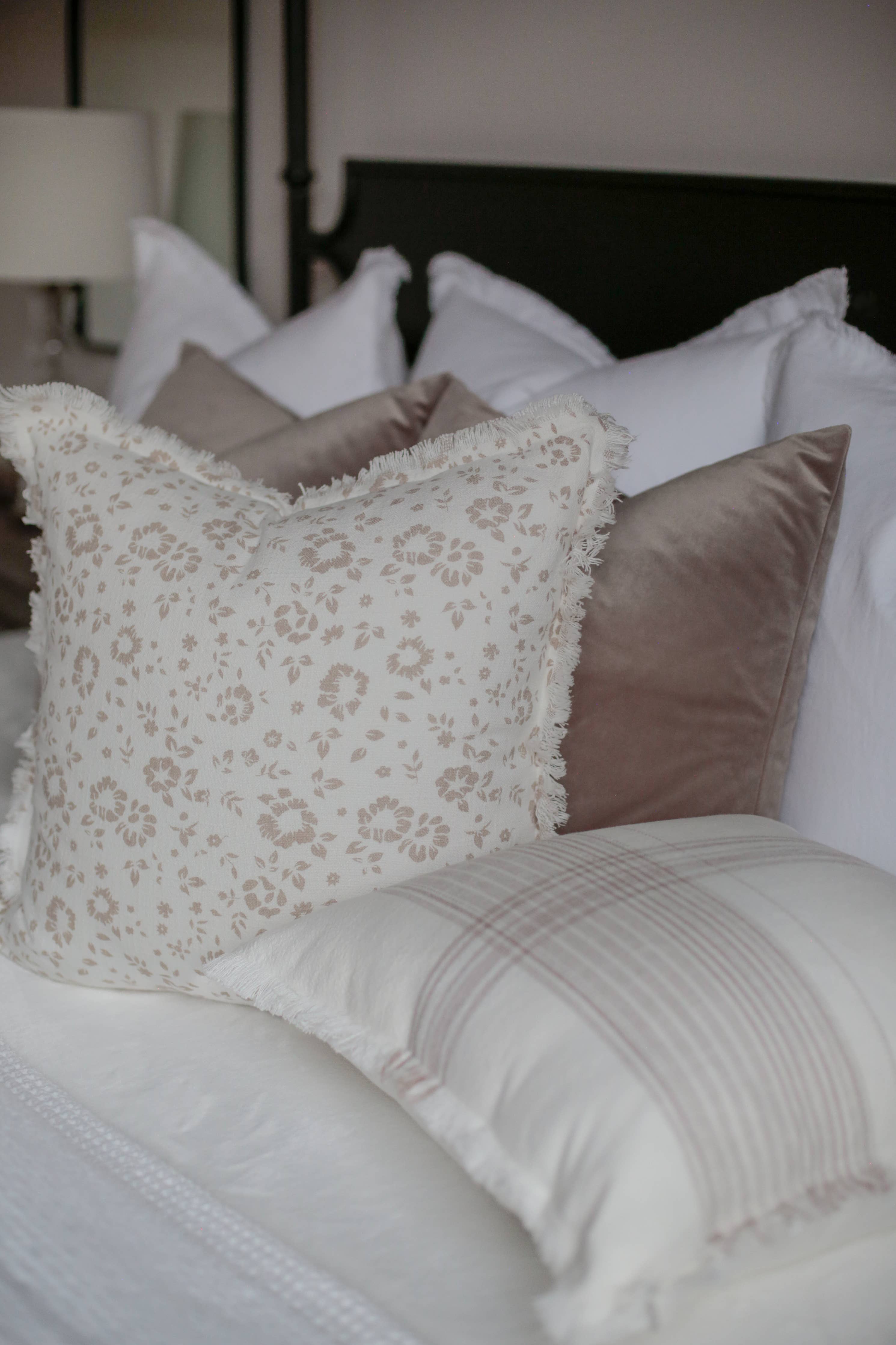 Plaid Fringe Pillow Cover
