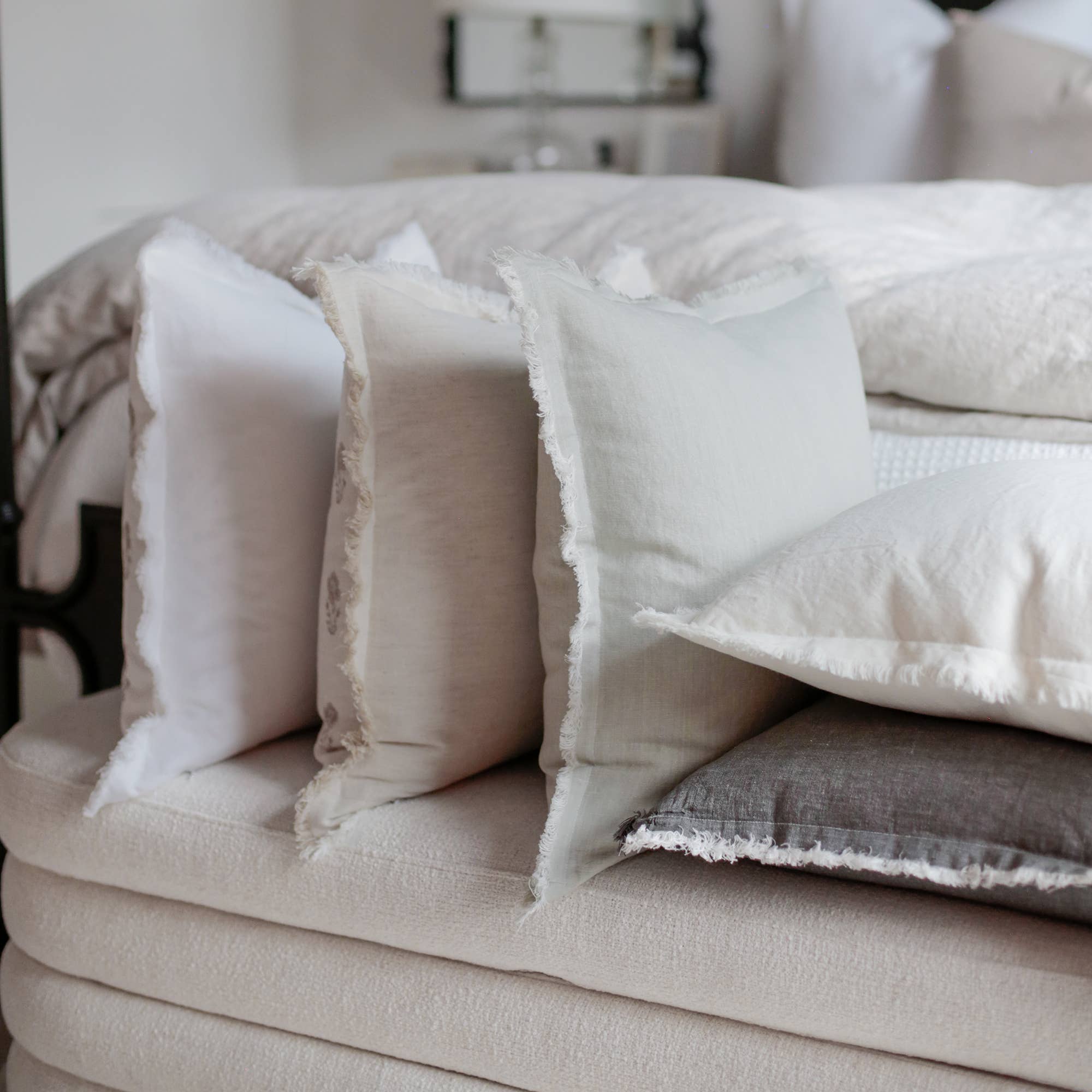 Fringe Pillow Covers - Neutral Color Palette