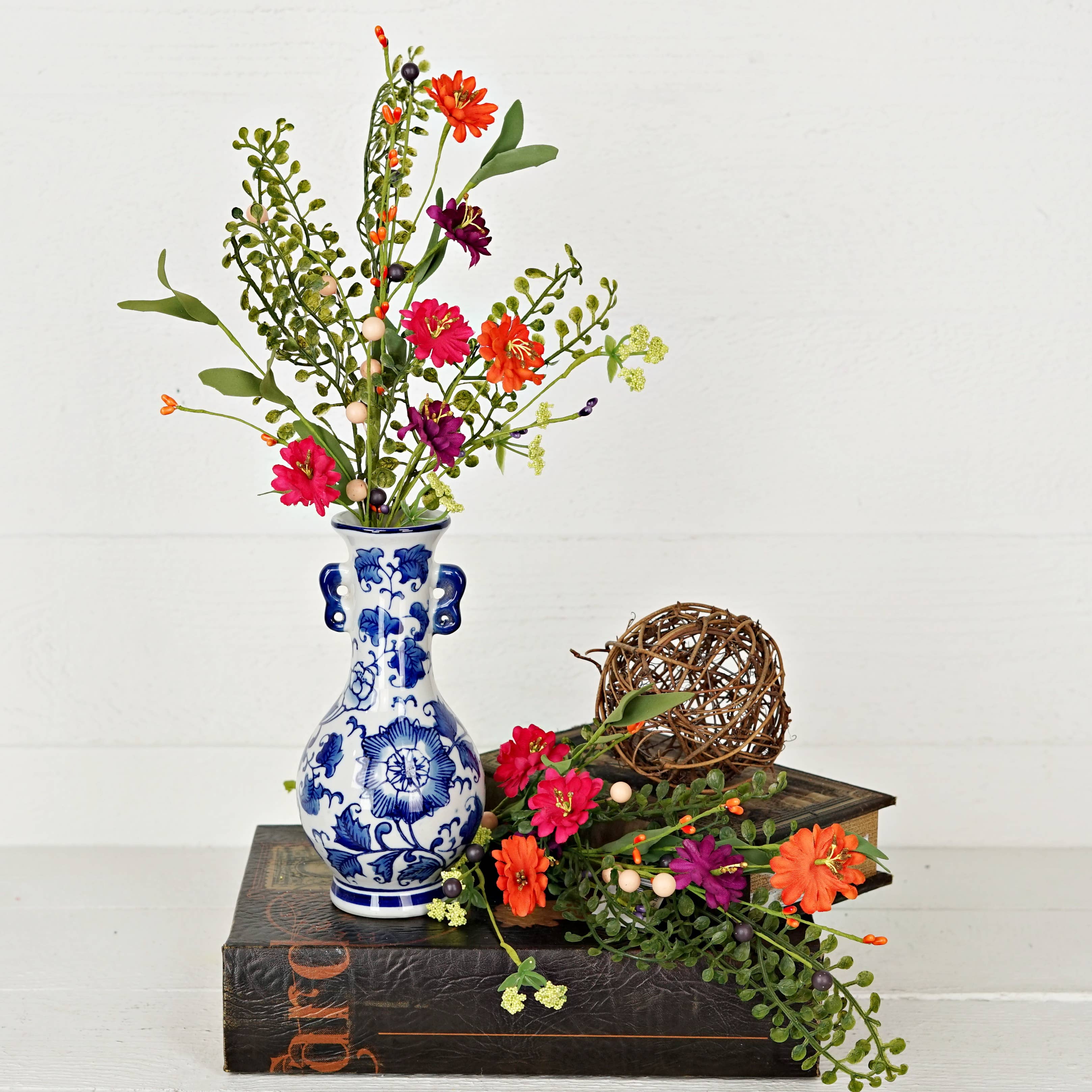 Bush-Mix Hibiscus with Boxwood 18"