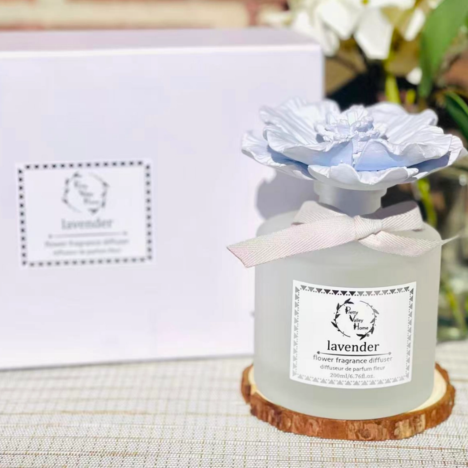 Diffuser Sets Gifts Ceramic Flower-Lavender-Purple