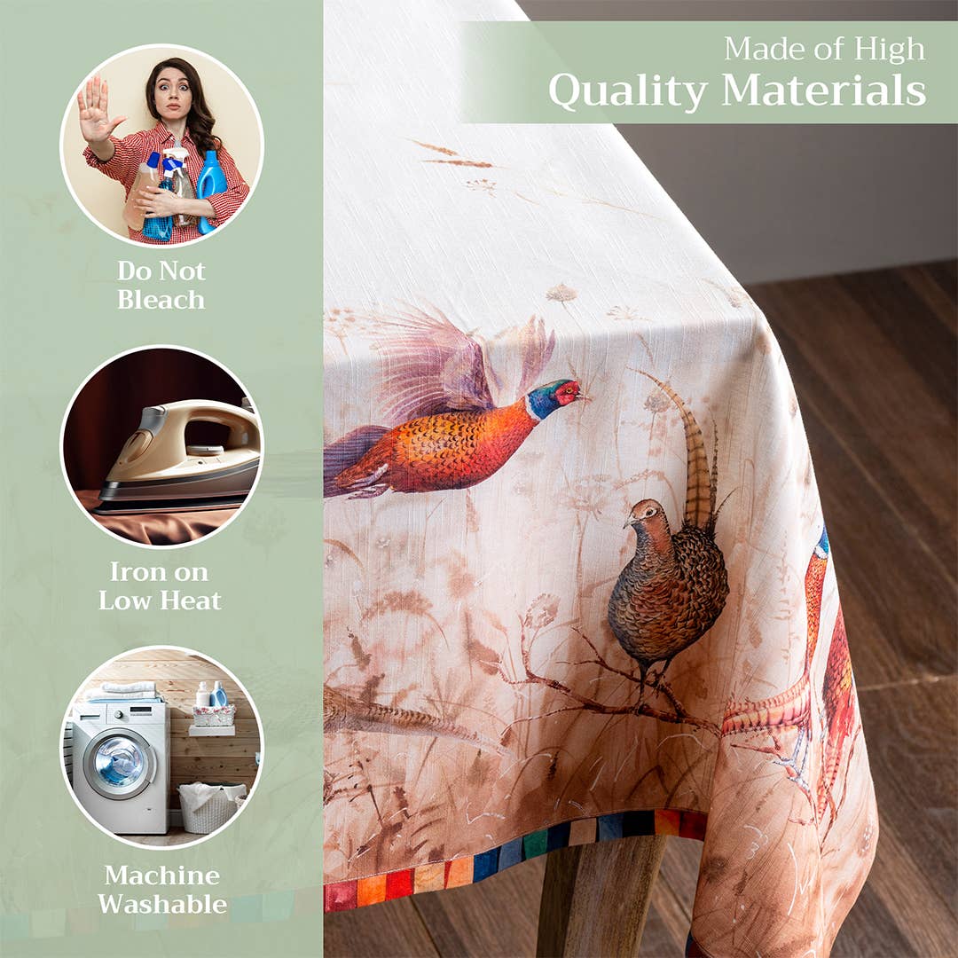 Tablecloths 100% Cotton - 3 Shapes - Faisan D'Automne